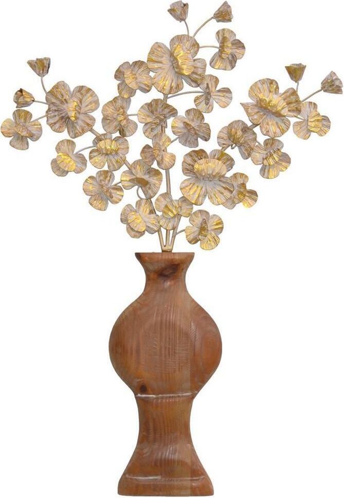 Wanddekoration "Krug mit Zweigen" braun/gold