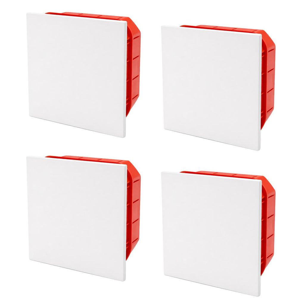 4x ARLI Abzweigdose Unterputz 100x100x45 mm IP40 – Klemmkasten mit Deckel halogenfrei Elektroinstallationsdose für Wand