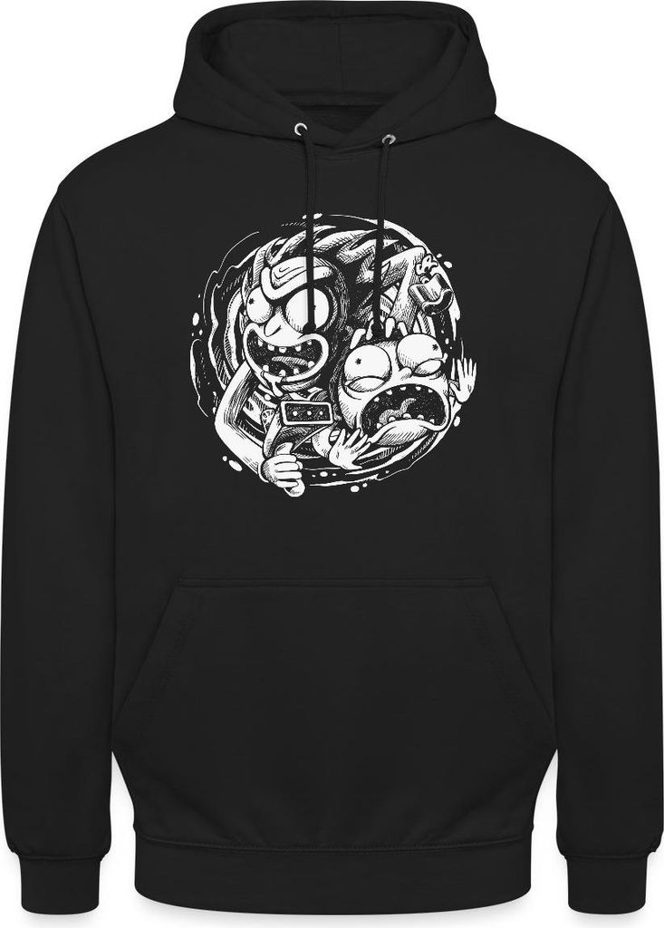 Spreadshirt Rick and Morty Reisen In Andere Dimensionen Uni Hoodie, M, Schwarz