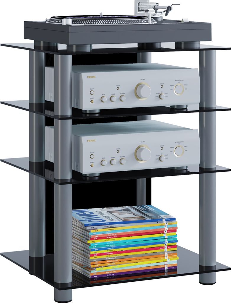 Hifi nábytek Rack Alu Glass Phono Media Rack Bilus Obrázek produktu