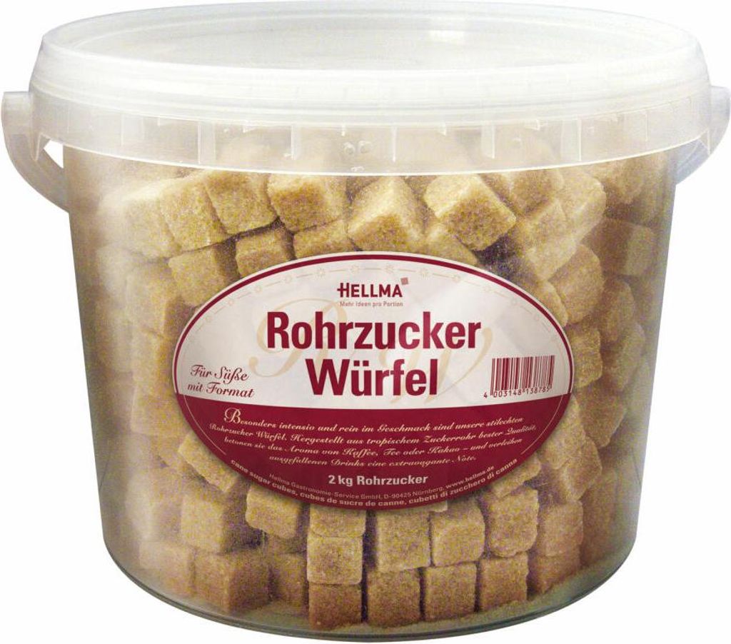 Hellma třtinový cukr v kostkách 2kg kbelík Obrázek produktu 