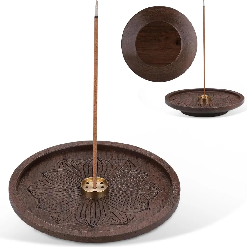 Porte-encens en bois Lotus - Support naturel pour bâtons de santal 1pc