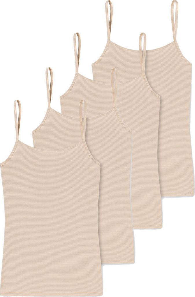 Schiesser 4er Pack Modal Essentials Spaghetti Top Hals- und Armausschnitt mit feinem Einfass, Formstabiles, temperaturausgleichendes Material, In h...