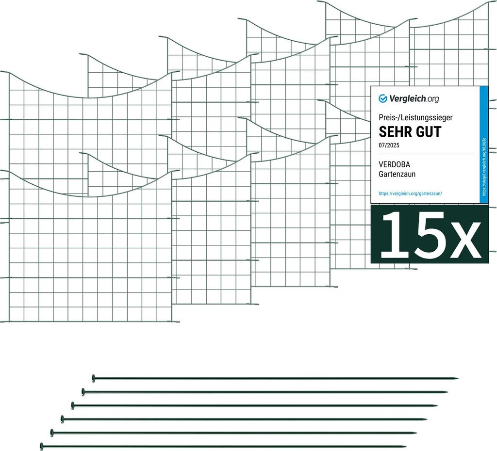 Teichzaun Gartenzaun Hundezaun - Metall Gitterzaun aus Zaunelementen