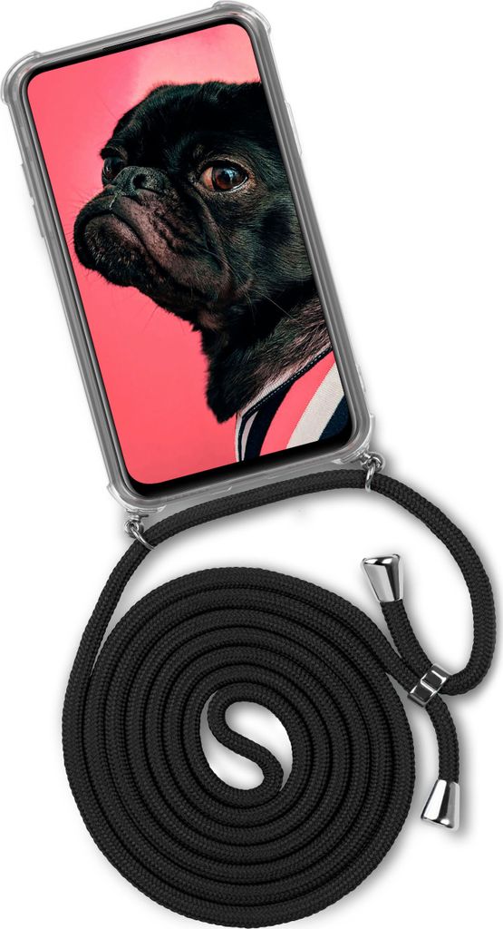 TWIST-Case + TWIST-Cord für Huawei P40 Lite, Farbe:Black Diamond (Silber)