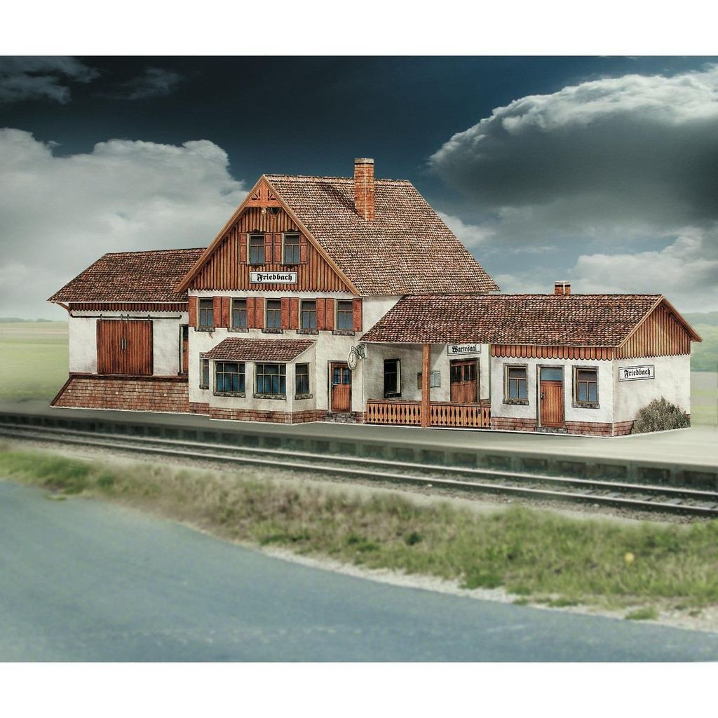 Schreiber-Bogen Kartonmodellbau Bahnhof Friedbach HO Produktbild 