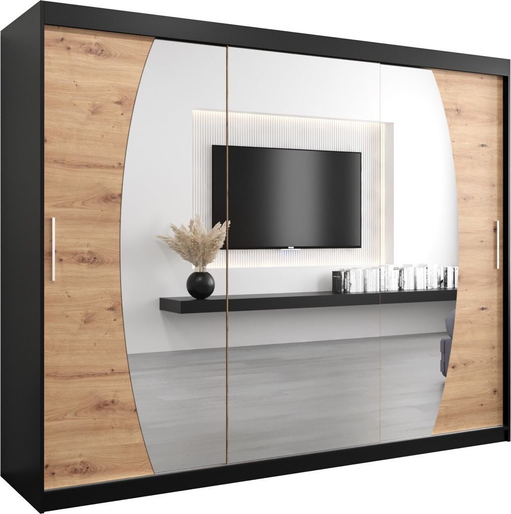 Kleiderschrank, Schiebetürenschrank Schlafzimmer, Schrank mit Spiegel ELYPSE 250 cm