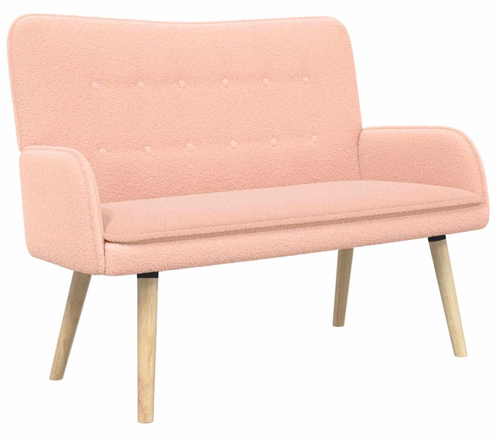 vidaXL 2-Sitzer Sofa Rosa 115 x 61 x 87 cm Bouclé