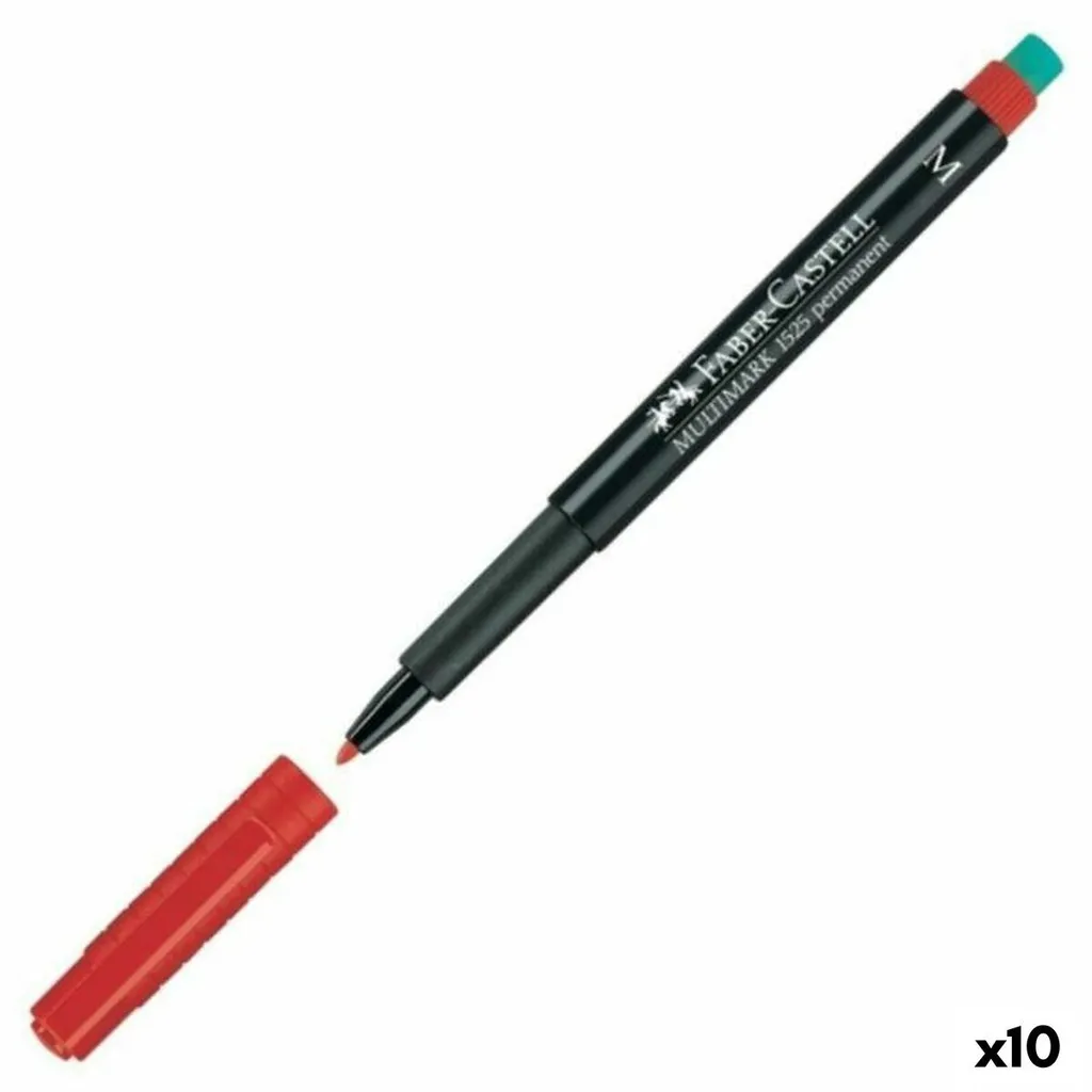 Pennarello Rosso Permanente Faber-Castell 152521 - Resistente e Versatile
