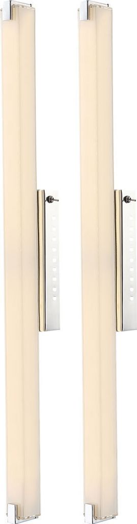 2er Set LED Wandlampe, Spiegelleuchte, chrom, Glas, L 79 cm