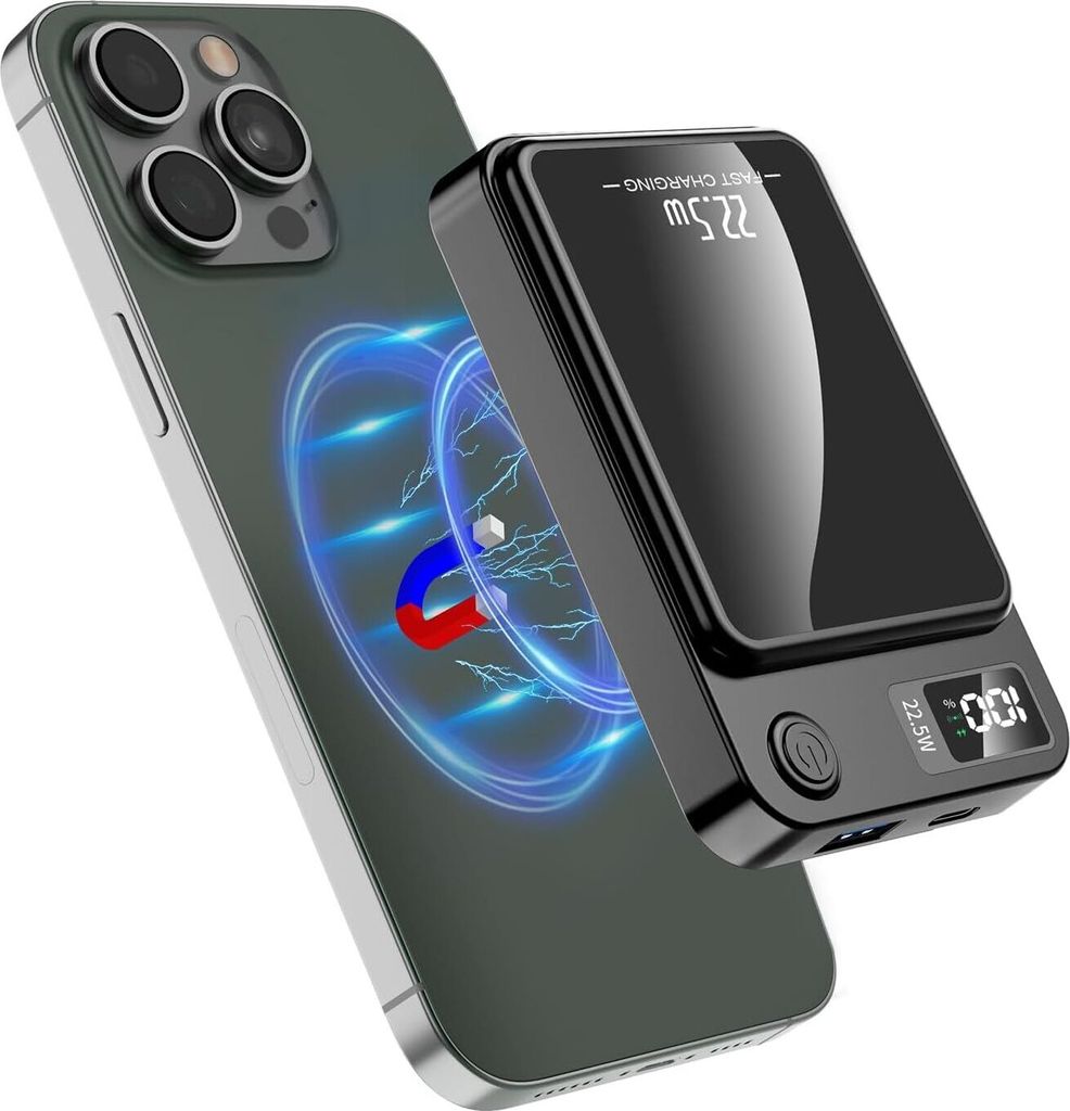 10000mAh Magnetische Powerbank Mini PD 22.5W Schnellladen Produktbild 1