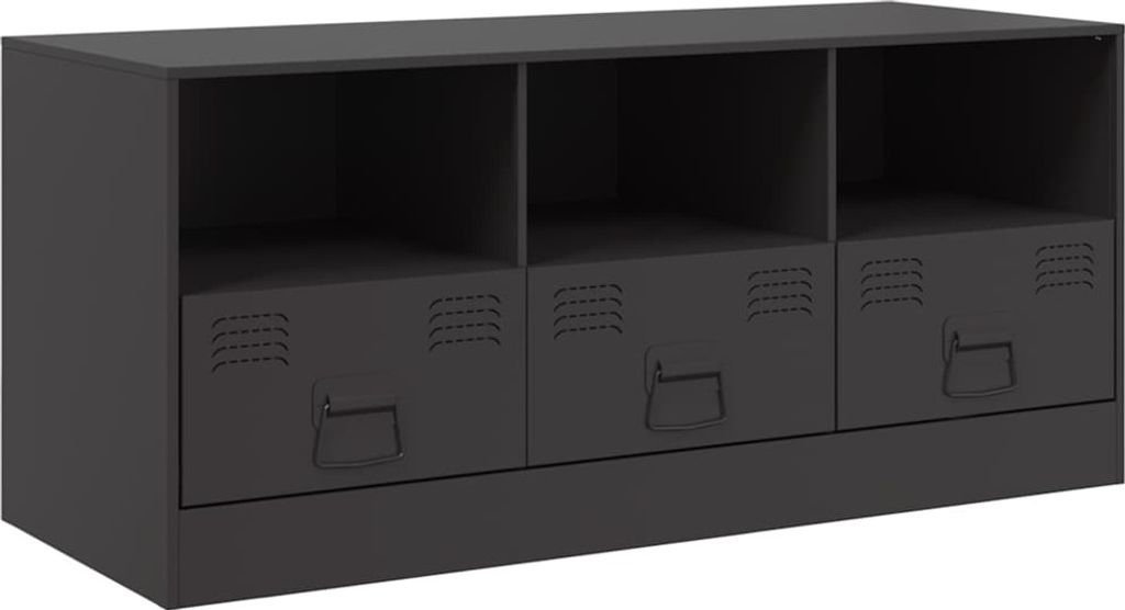 vidaXL TV-Schrank Schwarz 99x39x44 cm Stahl