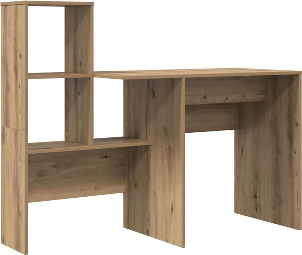 Scrivania vidaXL con Scaffalatura 131,5 cm Rovere Artigianale