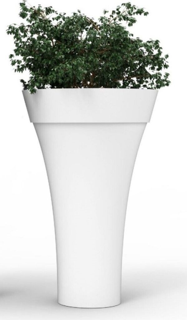 Casa Padrino Luxus Blumentopf Matt Weiß Ø 126 x H. 197 cm