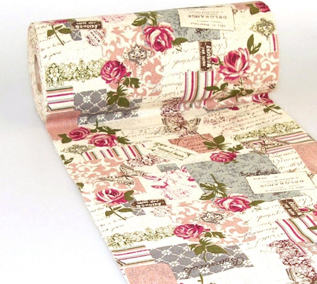 Tischläufer Shabby Chic "Vintage-Postcard" - 280mm - 15m - 73-280-15-53