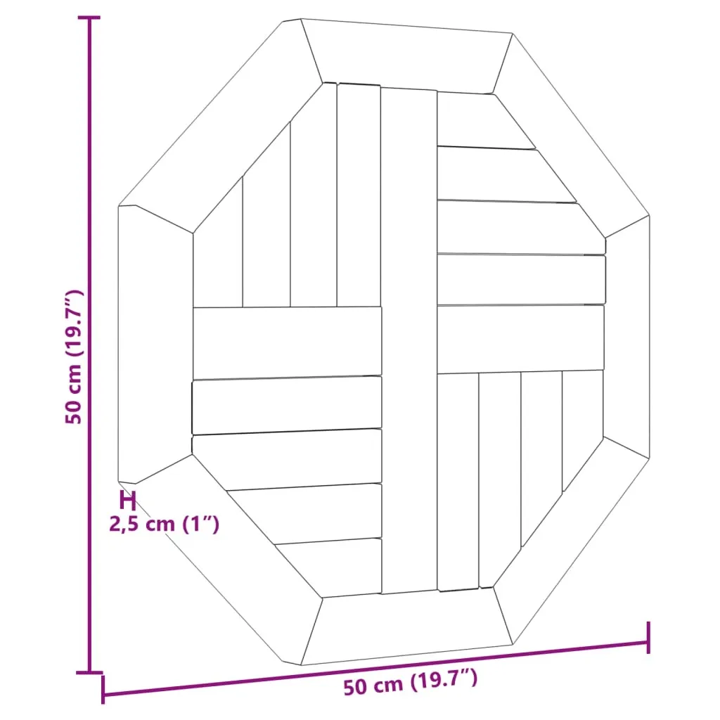 Top in Teak Massello 50x50 Ottagonale | Il Calore del Legno Vero - 7