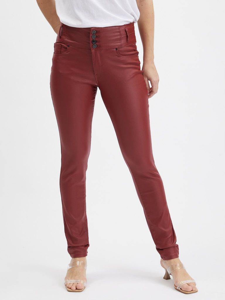 Orsay Weinrote Skinny Fit Hose für Damen 319261-395000__40