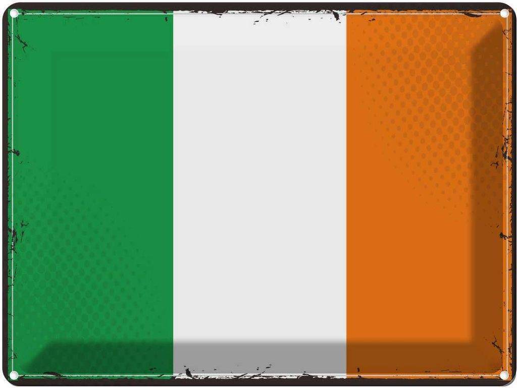 vianmo Blechschild 30x40 cm Irlands Retro Ireland Flagge Fahne Wappen