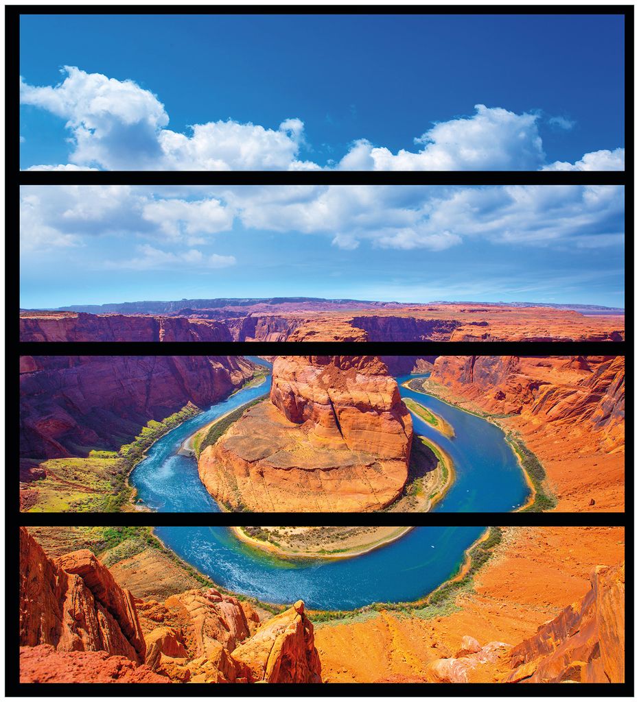 Wallario Möbelfolie / Aufkleber, geeignet für Ikea Malm Kommode mit 4 Schubfächern - Hufeisenförmiger Mäander des Colorado River