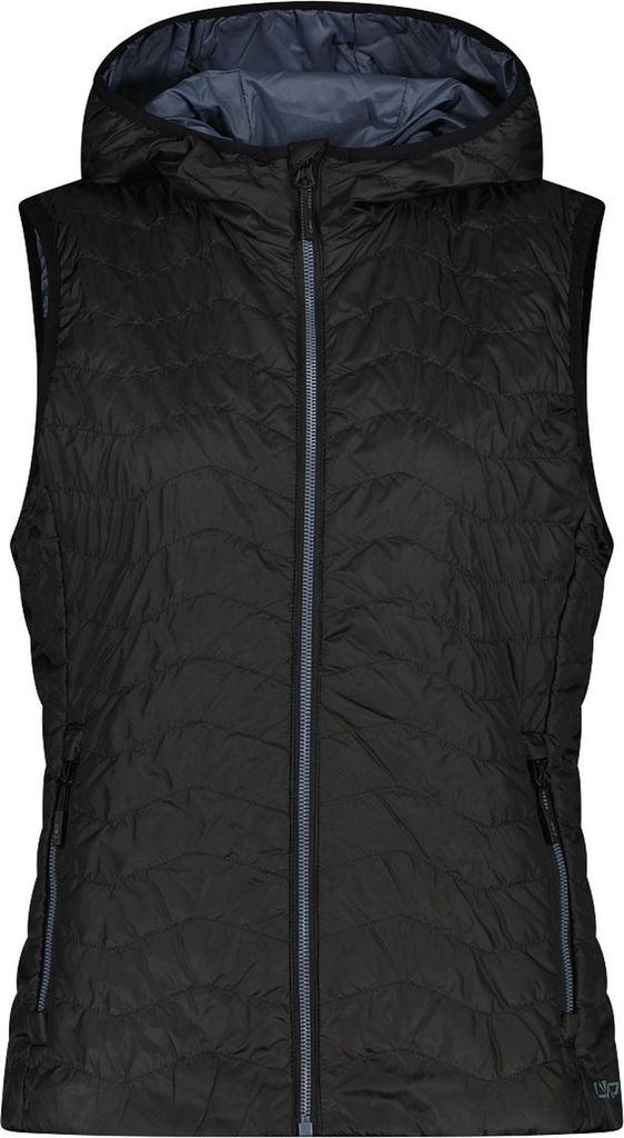 CMP wasserabweisende Damen Weste mit Feel Warm Flat und Kapuze schwarz 44