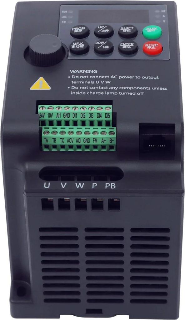 Frequenzumrichter VFD, grau, 220V, 3-Phasen-Ausgang, für 0,75–4 kW (1–5 PS) Motoren