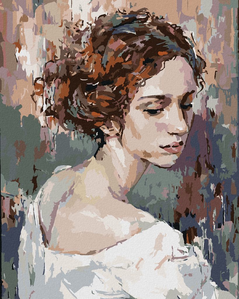 Zuty - Malen nach Zahlen - VERTRÄUMTES FRAUENPORTRÄT, 40x50 cm, ohne Keilrahmen