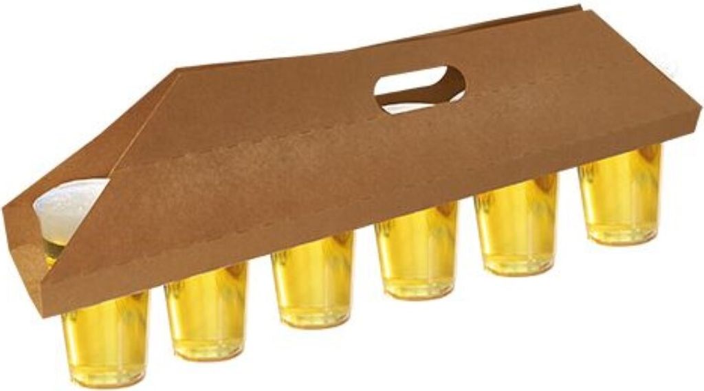 PAPSTAR Tragetabletts "pure" 12x9,5 cm, braun für 6 Becher Produktbild 