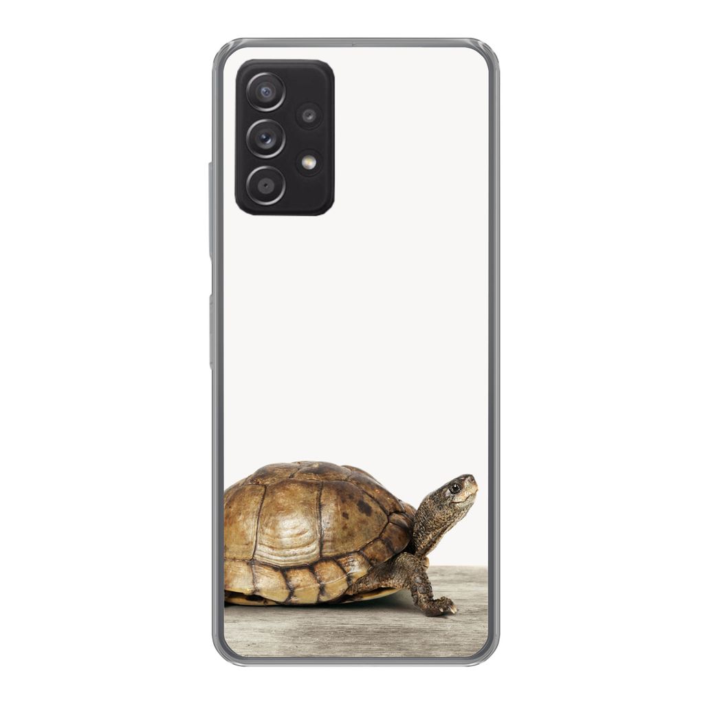 MuchoWow Handyhülle Schutzhülle Hülle für Samsung galaxy a73 Schildkröte - Junge - Tiere - Kinder - Mädchen Silikon Softcase Handy Hülle -...
