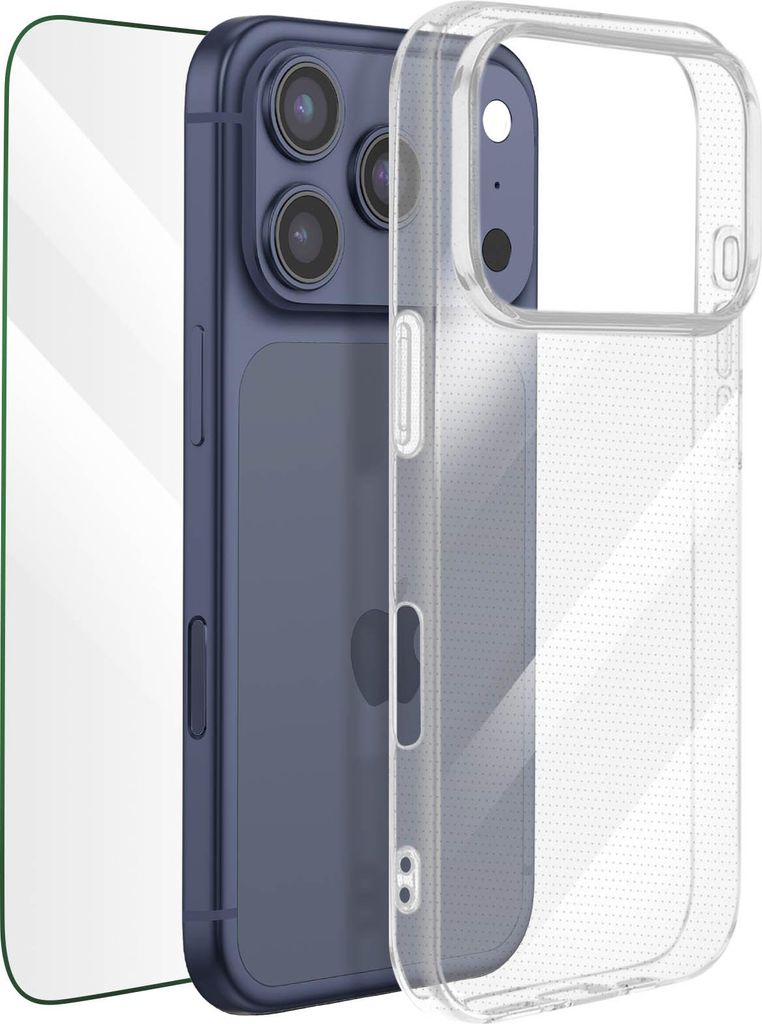 Mayaxess, 2-in-1 Schutzset Hülle + Folie iPhone 17 Pro Max, Transparent