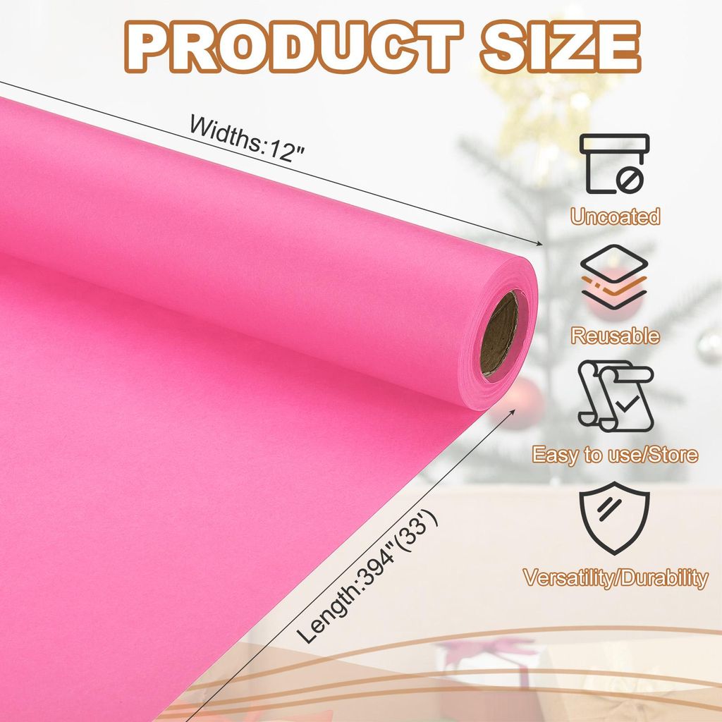 Geschenkpapier, 29.6cm x 10m 70 GSM Geschenkpapier Rolle Geschenkpapier Einfarbig Packpapier Wrapping Paper fš¹r Poster Pinnwand Geschenkverpacku...