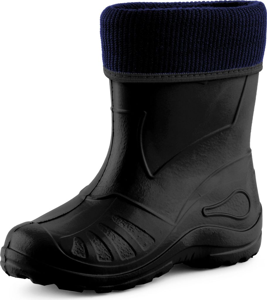 Ladeheid Kinder Mädchen Jungen Federleichte Eva Thermo Gummistiefel Gefüttert KL058 (Schwarz, 24)