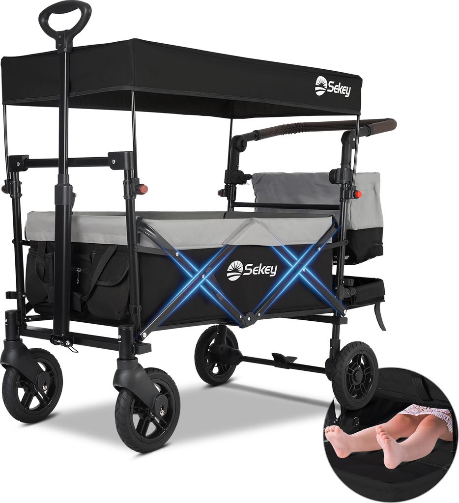 Sekey Bollerwagen Faltbar mit Dach und Sitz, Bollerwagen Produktbild