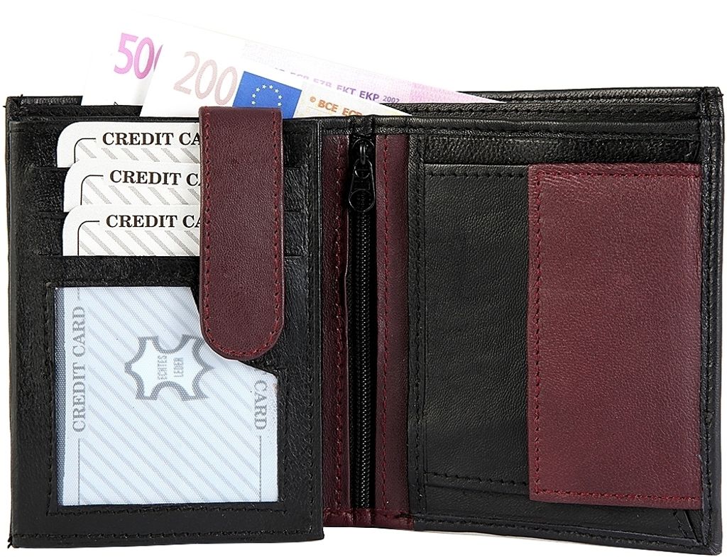 Monopol Herren Geldbörse aus Echtleder. Format 10 x 12 cm.