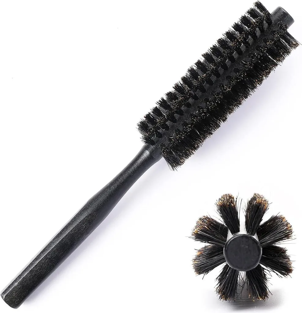 Brosse ronde sanglier et bois - Soin antistatique pour cheveux fins