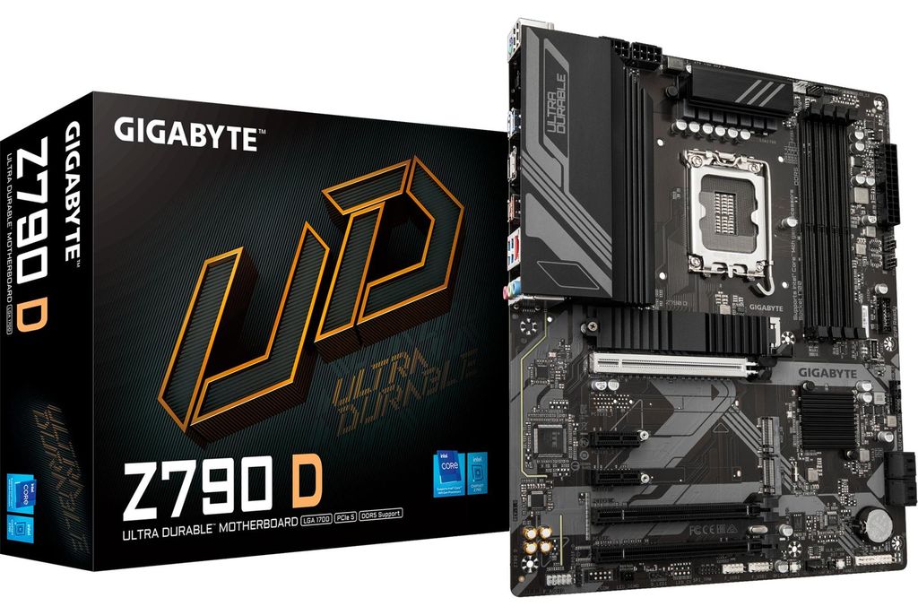 GIGABYTE Z790 D Motherboard - Unterstützt Intel Core 14. Generation CPUs, 12+1+1 Phasen Digital VRM, bis zu 7600MHz DDR5 (OC), 3xPCIe 4.0 M.2, 2.5...
