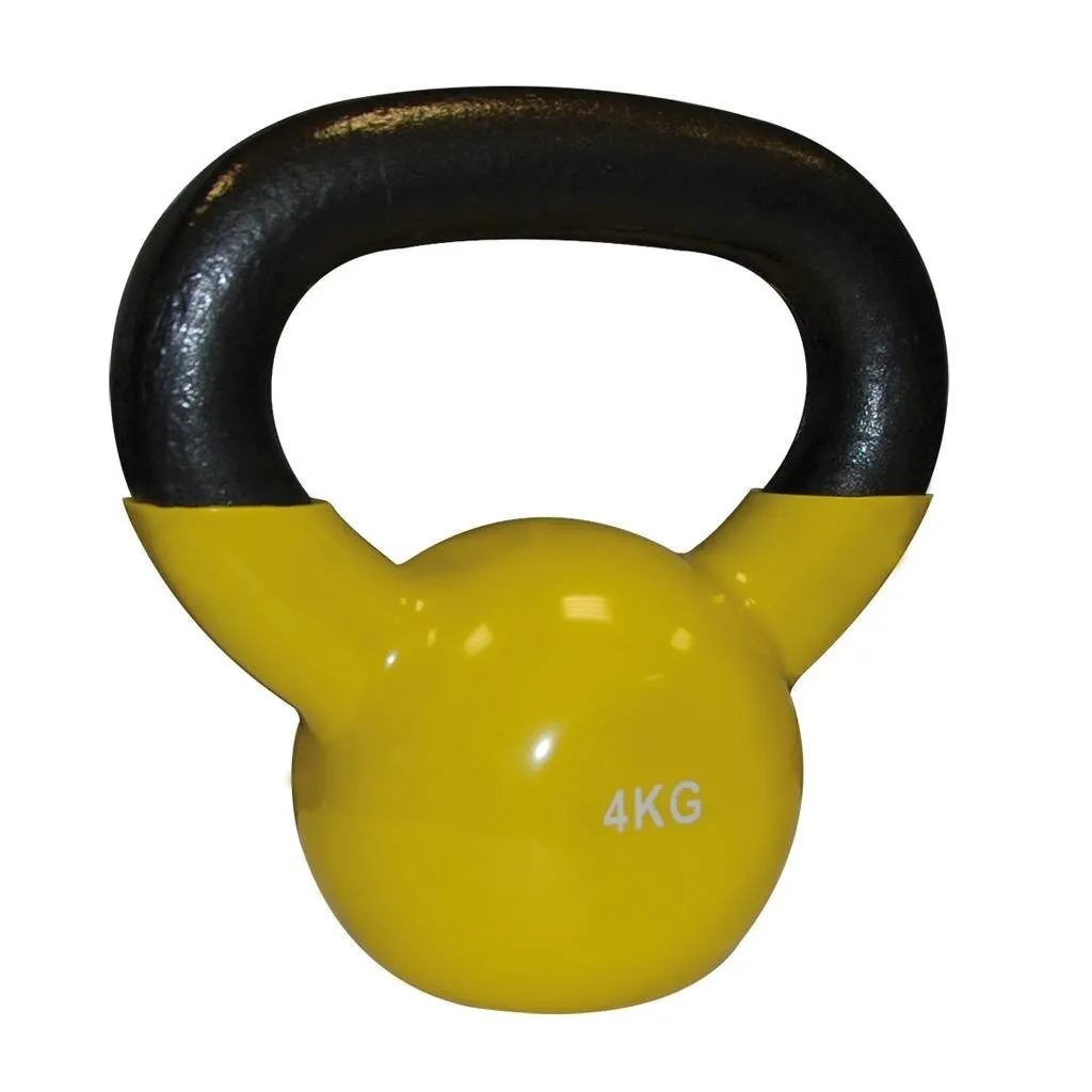 Kettlebell 4 kg Ergonomique Jaune - Idéal pour Tonification Douce