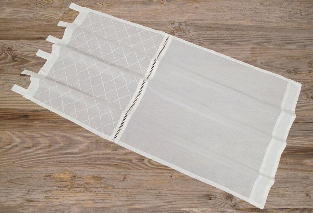 Scheiben-Gardine Spitze Landhaus-Stil lang 45 x 90 cm Baumwolle