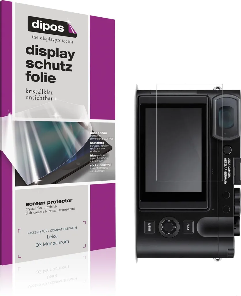 Protezione Display dipos per Leica Q3 Monochrom - Kit 4x