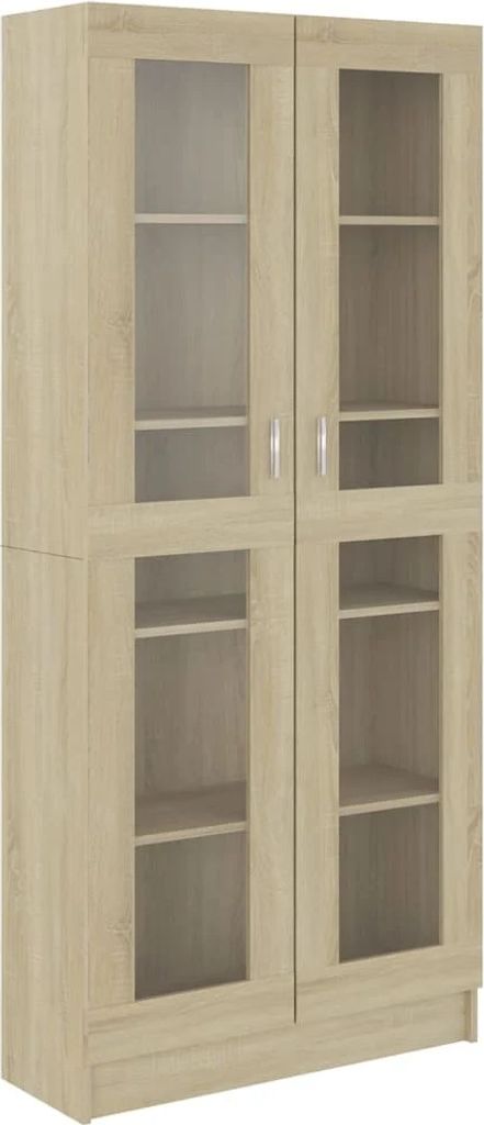 Vitrinenschrank Sonoma-Eiche 82,5x30,5x185,5 cm Holzwerkstoff