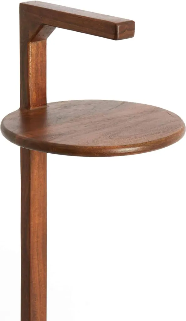 Petite table ronde Delmino Marron Ø26x77cm - Support plante design chic - 2