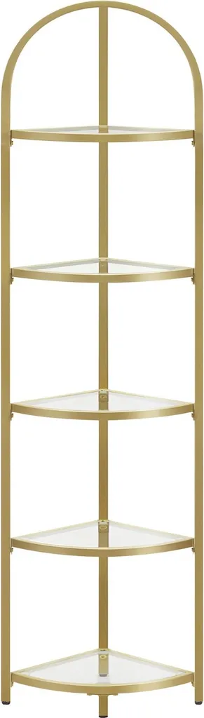 Étagère Dorée Slim Leobert 158 cm - Métal Luxueux et Design Moderne