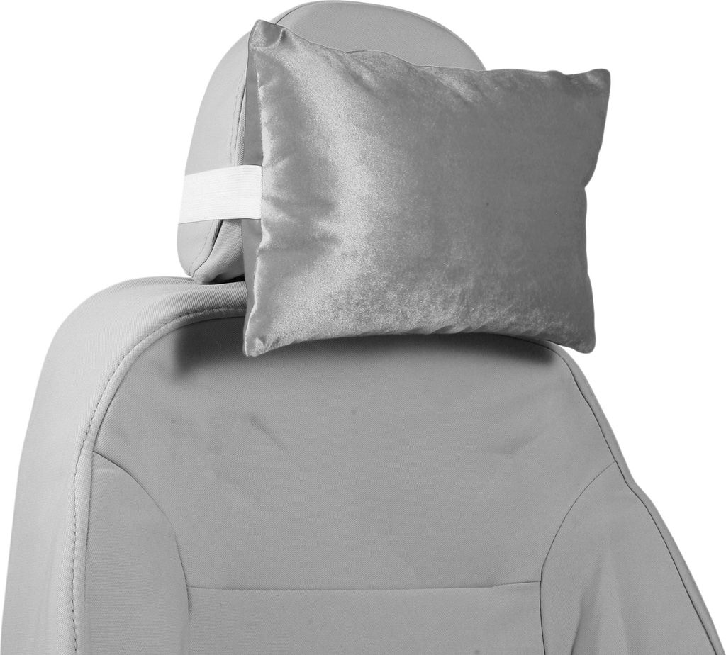 Auto Kopfstütze Kissen Ergonomisches Komfortables Nackenstütze Kissen Italienischer Samt/Gedächtnisschaum Einstellbare Breite Grau 1Stk für Fah...
