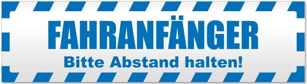 Fahranfänger. Bitte Abstand halten! Gestreift Magnetschild Schild magnetisch - 45cm Blau - Magnetfolie für Auto PKW Kfz