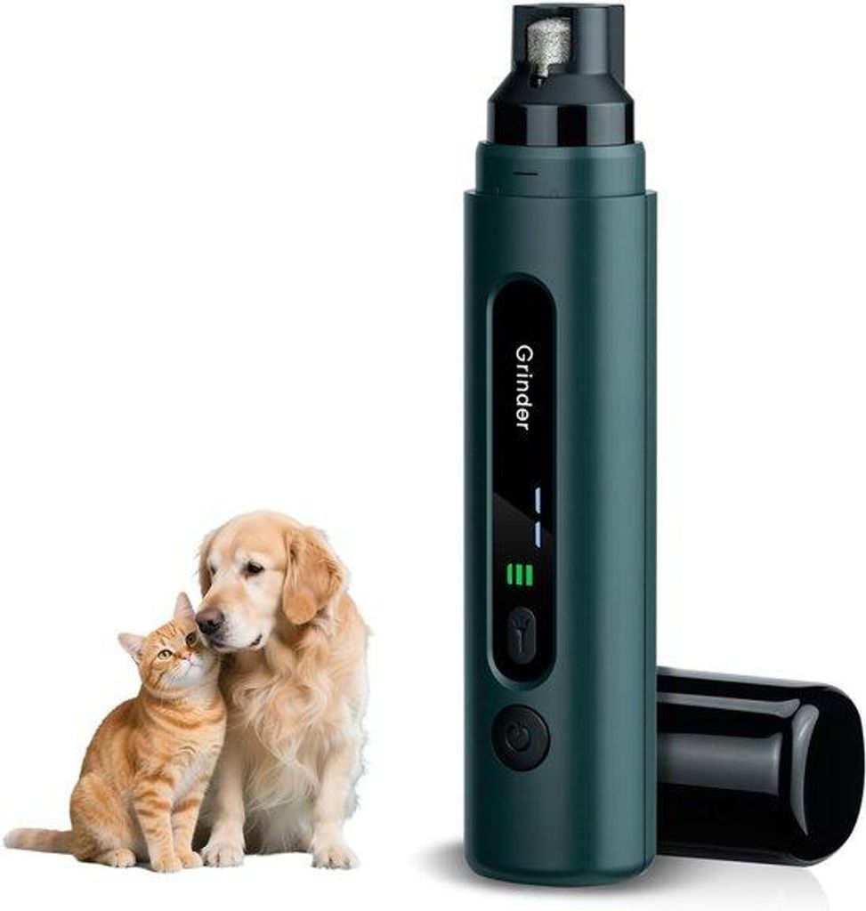 Elektrische Nagelvijl für Hunde, oplaadbare Nagelknipper mit LED-Licht, 5 Geschwindigkeiten, Staubfilter, schallreduzierendes Schleifpapier, geeig...