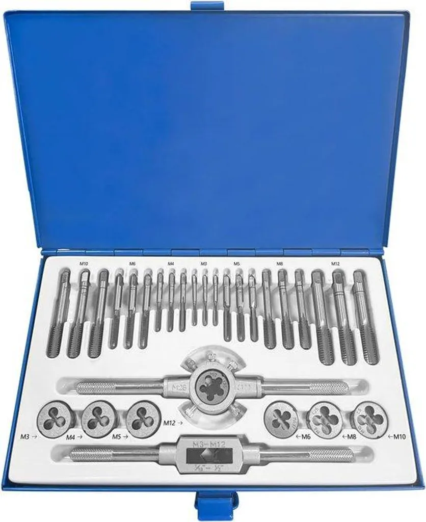 Kit de taraudage M3-M12 en acier inoxydable, coffret de 30 pièces métriques