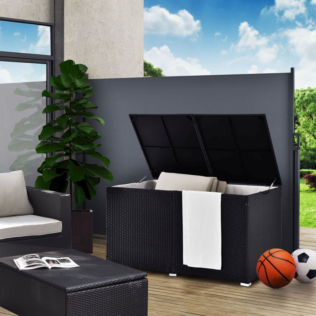 Juskys Polyrattan Auflagenbox Ikaria 950 L inkl. Deckel mit Produktbild 6