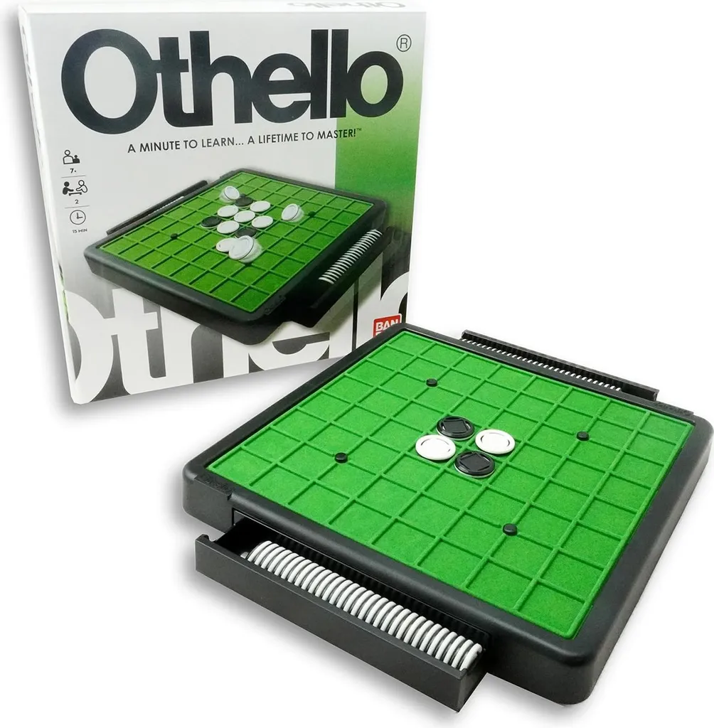 Jeu de plateau Othello Bandai - Coffret de stratégie classique noir