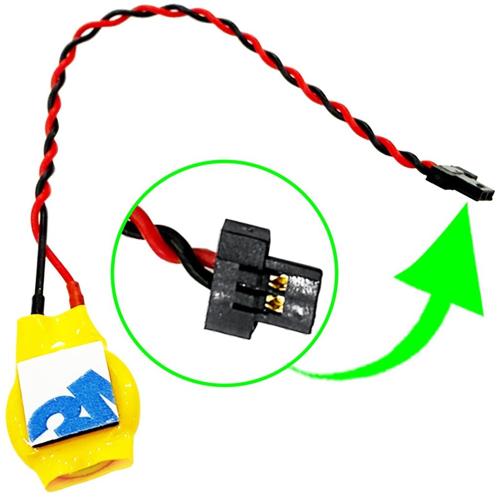 RTC CMOS Batterien BIOS CR 2025 3V mit Kabel - Anschluss 6mm x 3mm Stecker