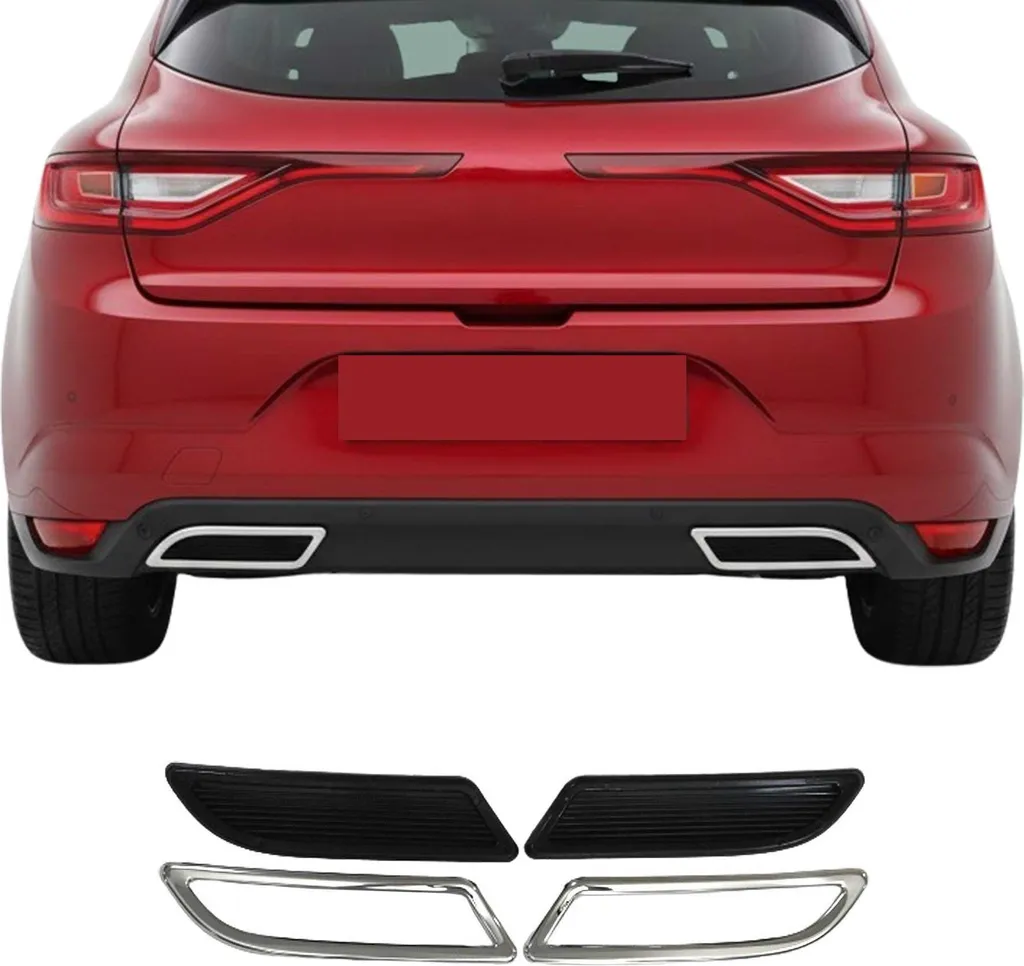 Enjoliveur de pot d'échappement Megane 4 en inox chromé anticorrosion