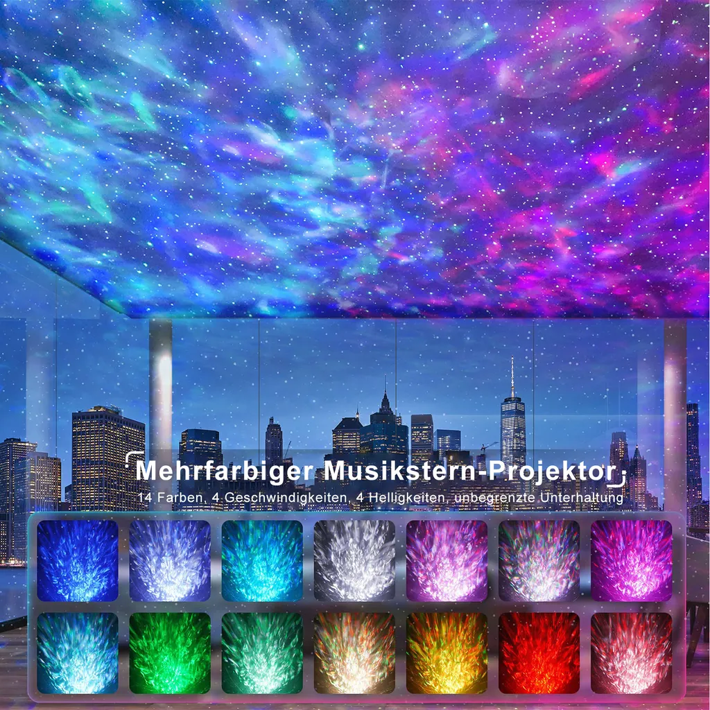 Veilleuse Projecteur d'Étoiles Œuf Dinosaure avec Télécommande et Musique